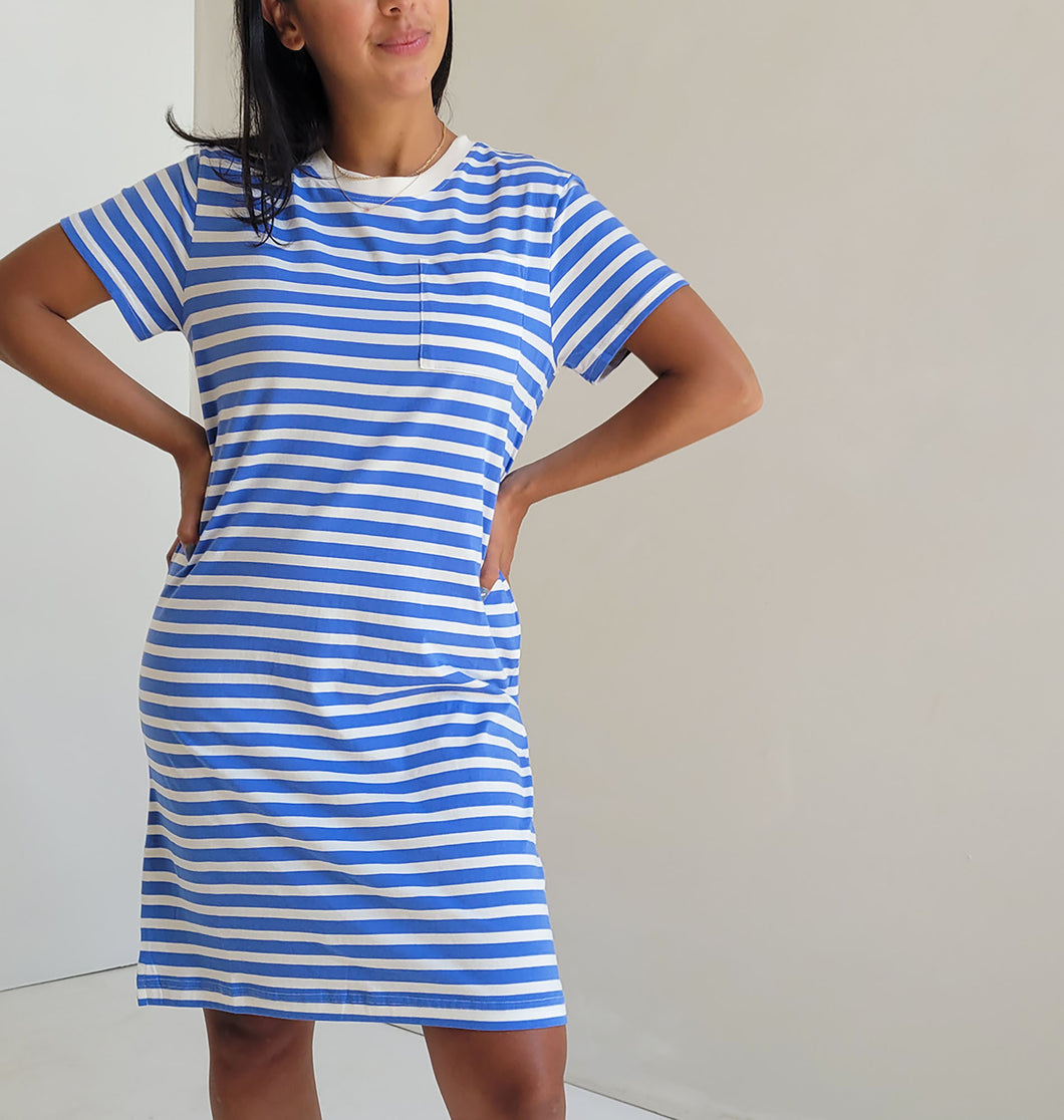 Organic Cotton Softspun Tee Dress - Stripe