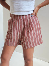 Load image into Gallery viewer, Linen Stripe Canopy Shorts - Mahogany
