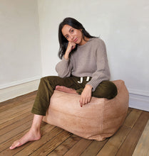 Load image into Gallery viewer, Braided Leather Cube Pouf
