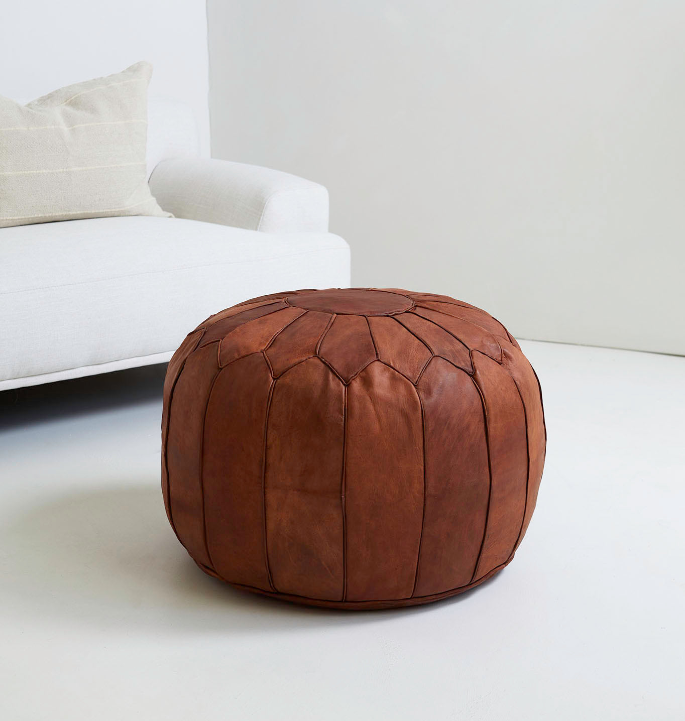 Moroccan leather ott man. traditional pouf on sale